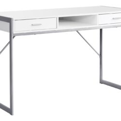 Computer Desk For Home Office, Laptop, Storage Drawers, Modern - White