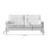 Roma - Modern 3 Seater Sofa Couch For Living Room Upholstered Fabric - Beige - Image 3