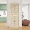 4 Door Storage Cabinet With 1 Drawer And 4 Adjustable Inner Shelves - Natural - Image 4