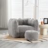 Soft Bean Bag Chair With High Resilient Foam (Chips) - Gray - Image 13