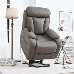 Lift Chair Recliner Power Remote Control Recliner Sofa Relax Soft Chair Anti - Skid Australia Cashmere Fabric Furniture Living Room - Dark Gray