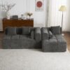 Sectional Sofa Full Compressed Sofa Modular Sofa Couch Free Combined Sofa With Deep Seating And 2 Side Pockets For Living Room - Gray - Image 13