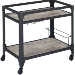 Jorgensen - Serving Cart - Rustic Oak / Charcoal