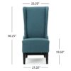 Alight - Upholstered Dining Chair With High Back And Birch Wood Legs - Teal - Image 3