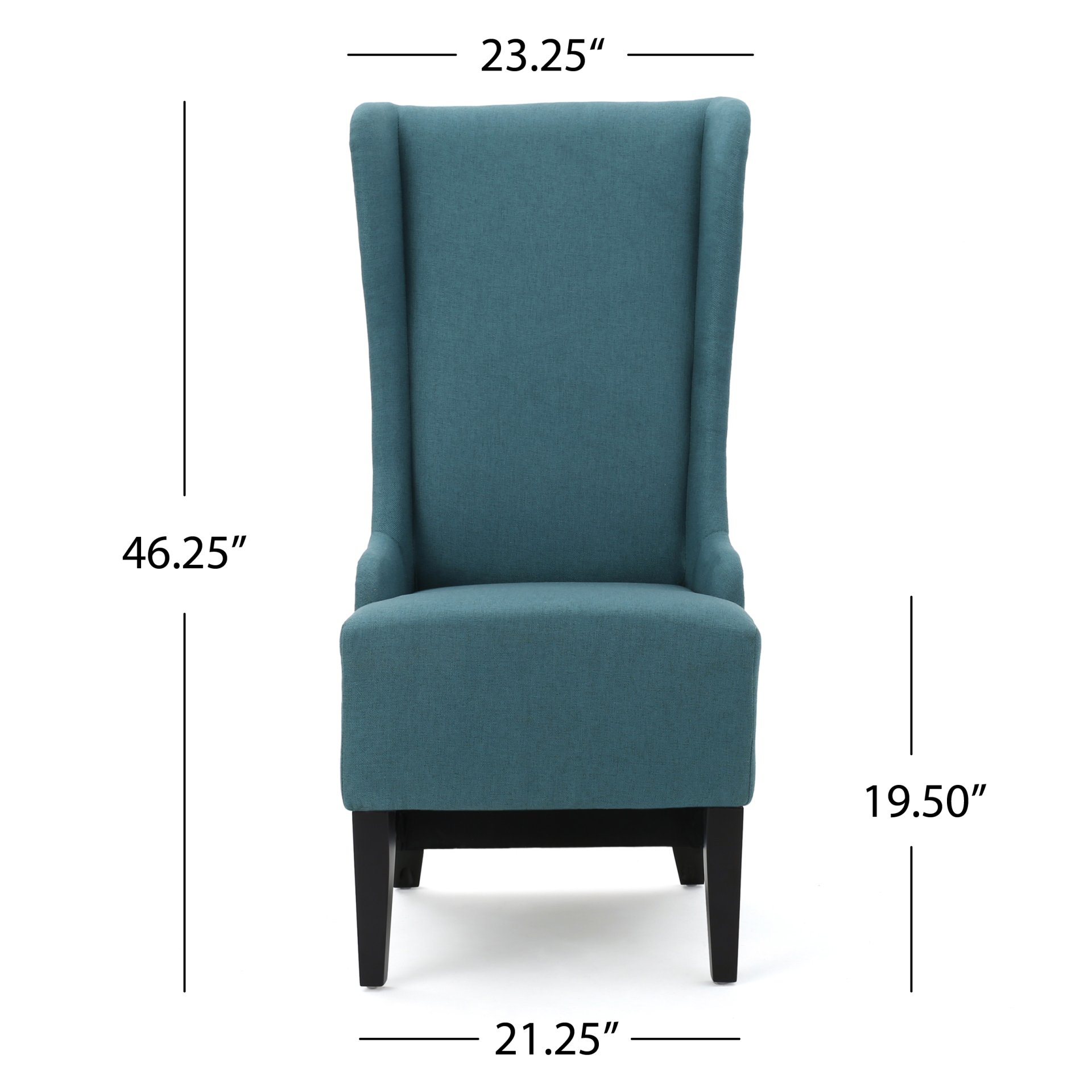 Alight - Upholstered Dining Chair With High Back And Birch Wood Legs - Teal - Image 3