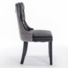Nikki - Modern, High-End Tufted Solid Wood Contemporary And Velvet Upholstered Dining Chair With Wood Legs Nailhead Trim (Set of 2) - Black / Gray - Image 5