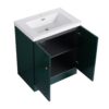 Contemporary Freestanding Bathroom Vanity With White Resin Sink & Soft Close Cabinet Doors - Dark Green - Image 18