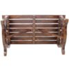 Rustic Wooden Bench With Wagon Wheel Legs For Garden And Patio - Brown - Image 10