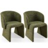 Modern Accent Chair Green Single Sofa Chair, Upholstered Side Chair Teddy Comfy Chair For Dining Room / Bedroom / Living Room / Reception 1 Piece - Green - Image 14