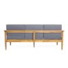 Outdoor 3 Seater Sofa With Cushion And Teak Acacia Wood - Dark Gray - Image 9