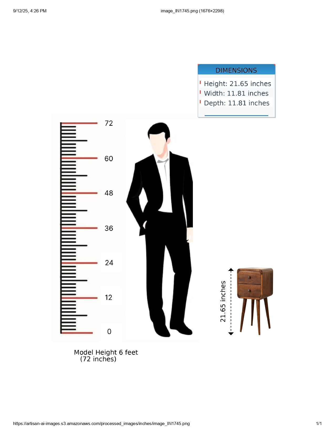 Mini Curved Nightstand - Beige Brown - Image 24