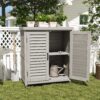 Potting - Bench With Storage Cabinet And Metal Table Top For Outdoor Patio, Garden Furniture Workstation - Gray - Image 3