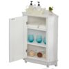 Bathroom Cabinet Triangle Corner Storage Cabinet With Adjustable Shelf Modern Style - White - Image 15