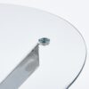 Dining Table With Cross Metal Leg And Tempered Glass, Modern Space Saving Kitchen Table For Living Room Legs - Chrome - Image 6