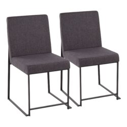 Fuji - Contemporary High Back Dining Chair (Set of 2) - Black / Charcoal