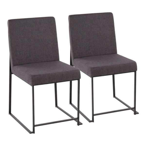 Fuji - Contemporary High Back Dining Chair (Set of 2) - Black / Charcoal