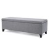 Contemporary Storage Ottoman Bench With Polyester Upholstery - Gray - Image 8