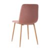 Modern Velvet Dining Chair (Set of 4) With Backrest And Metal Legs For Kitchen And Living Room - Pink - Image 9