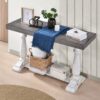 Sofa Tabe 30" Height Pedestal Table Leg Farmhouse Design Retro Design Living Room - Antique White / Sandstone - Image 2