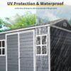 Resin Outdoor Storage Shed With Two-Window And Floor - Black - Image 7