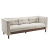 Upholstered Sofa Modern 3 Seater Sofa Couch With Tufted Design For Living Room - Grayish Beige - Image 2