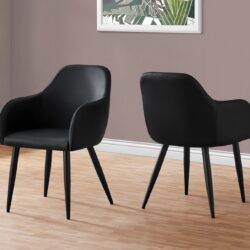 Dining Chair, Side, Upholstered For Dining Room (Set of 2) - Black