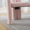 Contemporary Designed Velvet Upholstered Accent / Dining Chair With Armrests - Pink - Image 18