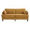 Modern Style Chenille 2 Seater Sofa With LED Light, USB Port & Storage Bag, Rubber Wood Legs - Mustard Yellow - Image 21