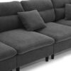 Modern Convertible Sectional Sofa L Shaped Reversible Couch Set With Free Pillows 5 Seat Cloud With Ottoman - Gray - Image 12