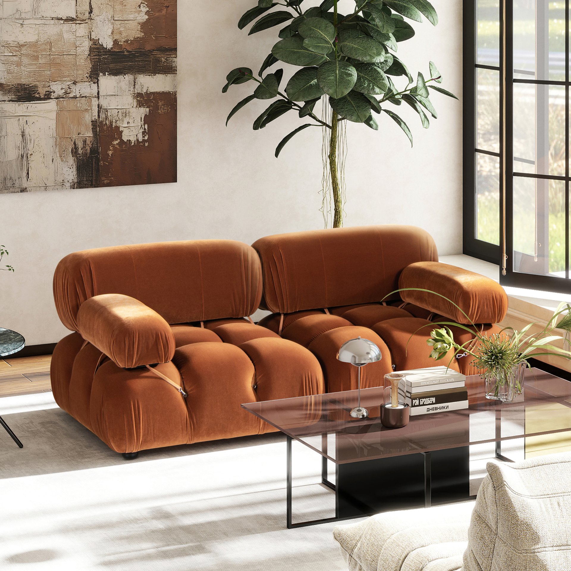 Marcel - Bubble Modular Modern Lounge Arm Chair - Orange - Image 2