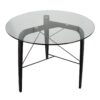Trilogy - Mid-Century Modern Round Dinette Table - Black / Clear - Image 5