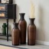 Desktop Vase, Classic And Neat Floor Vase, High Independent Flower Stand, Home Decoration Flower Stand (Set of 3) - Black / Brown - Image 20