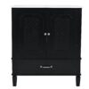 Vintage Style 30" Bathroom Vanity With Sink, Multi Functional Storage, Soft Closing Door - Black - Image 16