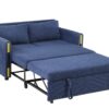 Percy - Teddy Velvet Sleeper Loveseat With Side Pockets - Navy - Image 2