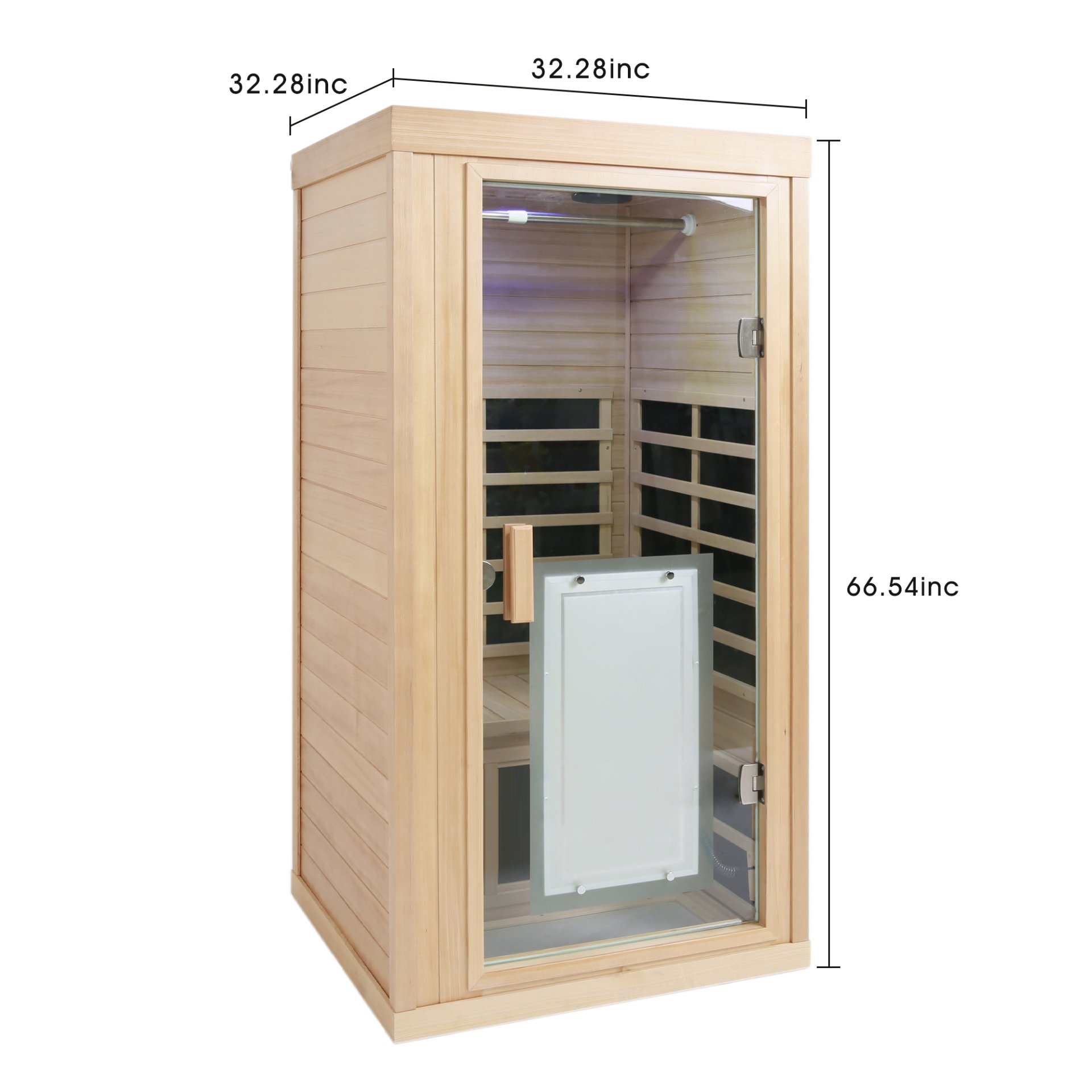 1 Person Far Infrared Hemlock Standard Indoor Sauna Room - Natural - Image 3