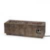 Outdoor 48" Rectangular Iron Propane Fire Pit With 50, 000 Btu - Brown Wood Pattern - Image 9