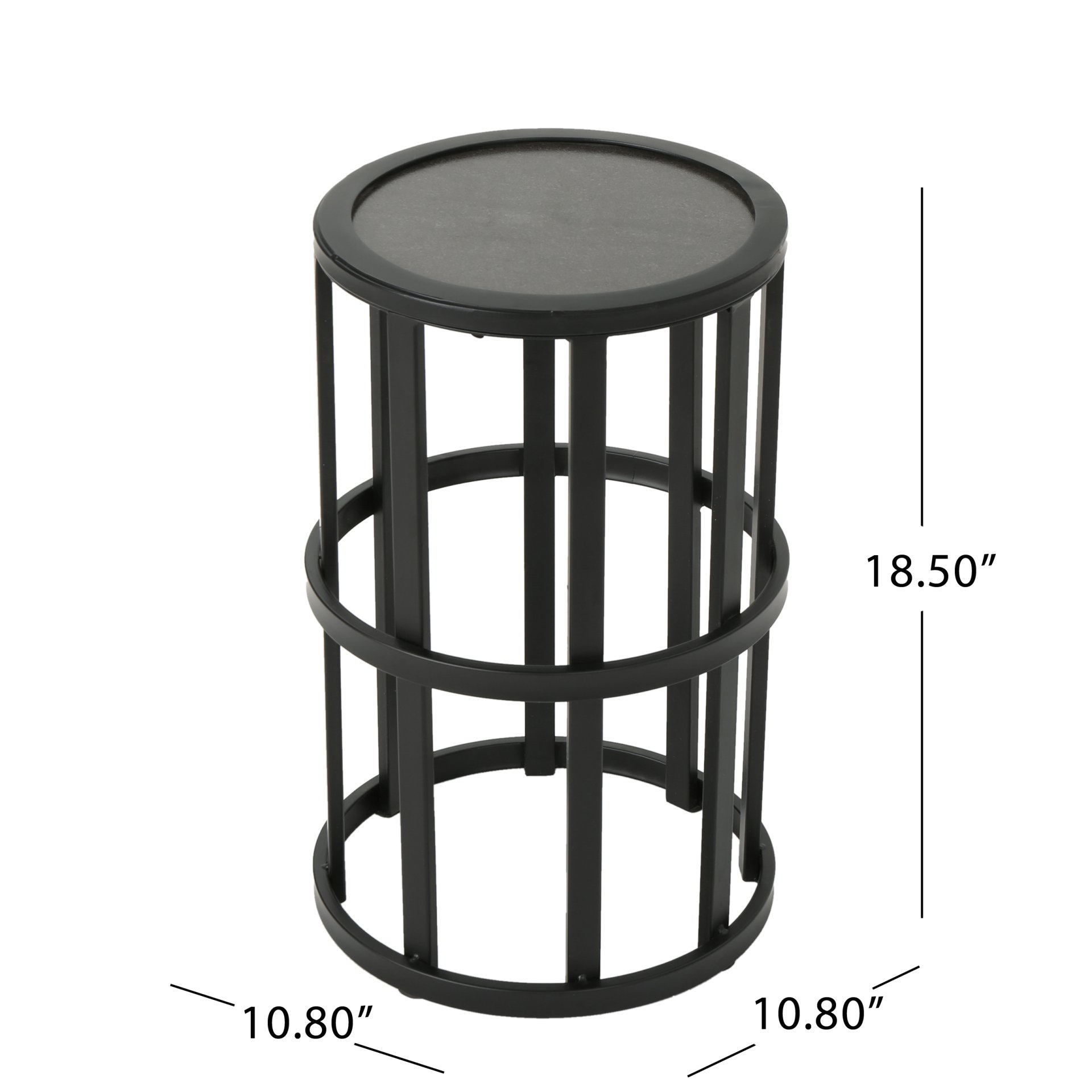 Outdoor Powder Coated Side Table - Gray - Image 3