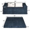 Convertible Couch Bed With 2 Pillows, 3 Seat Folding Floor Couch & King Size Bed Mattress, Diy Combination - Blue - Image 3