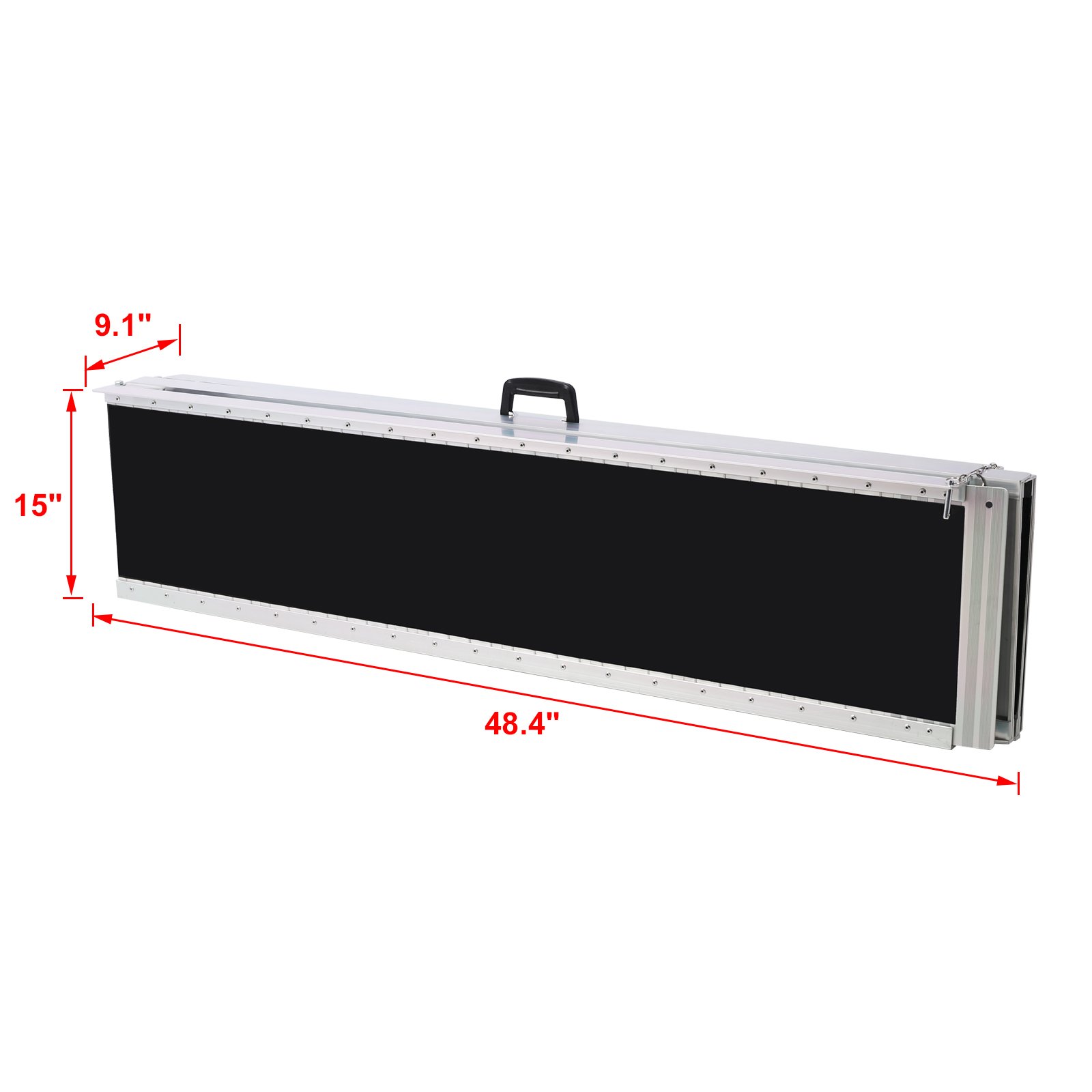 Portable Foldable 8Ft Wheelchair Ramp Non Skid Aluminium 600Lb Capacity 2 Piece Design - Silver - Image 9
