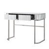 Mirrored Makeup Vanity Table With Stainless Steel Base, Mirrored Console Dressing Table With 2 Drawers, Versatile Desk For Bedroom And Office - Silver - Image 12