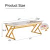 Coffee Table With A Natural And Smooth Marble Pattern On The Surface - Gold - Image 3