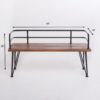 Outdoor Bench With Powder Coated Iron Frame - Teak - Image 3