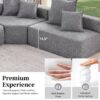 Oversized Modular L Shaped Sectional Sofa, Luxury Boucle Floor Couch Set, Convertible Sleeper Couch, Spacious Foam-Filled Sofa Bed, 3 Piece Free Combination - Gray - Image 11