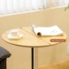 Movable Adjustable Bar Table Pub Table 360 Swivel Counter Bar Height Aluminum Star Base Movable For Stand Desk Bistro Table Dining Room Home Kitchen Table - Natural Wood - Image 3
