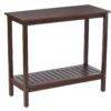 Workstation For Garden Balcony Garage, Acacia Console Potting Table - Brown - Image 9