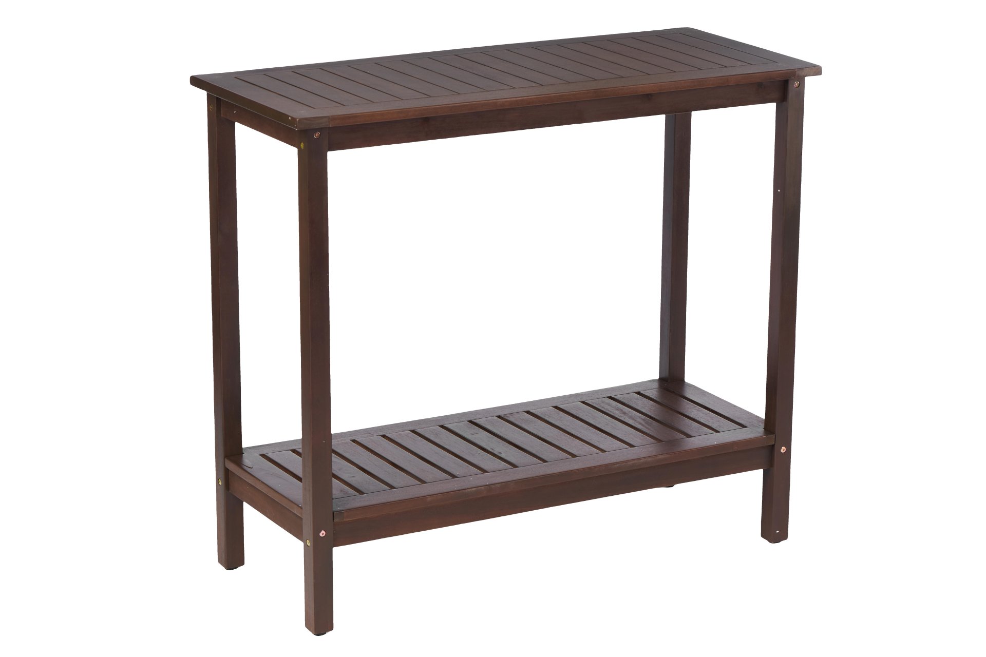 Workstation For Garden Balcony Garage, Acacia Console Potting Table - Brown - Image 9