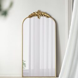 Full Length Mirror, Arched Mirror Hanging Or Leaning Against Wall, LargeMirror For Living Room - Gold