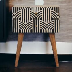 Inlay - Edessa Bone Bedside Table - Oak