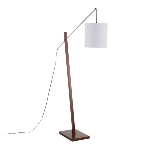 Arturo - Contemporary Floor Lamp - Walnut / White