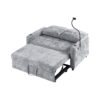 Modern Loveseat Pull Out Sofa Bed With Adjustable Backrest, Two Cup Holders, A Phone Holder, Three Charging Ports And Side Storage Pockets For Living Room - Gray - Image 21
